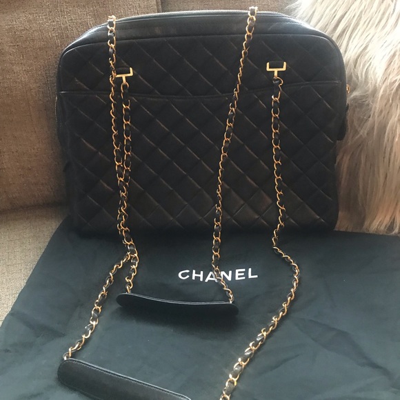 CHANEL Handbags - Authentic CHANEL QUILTED LAMBSKIN TOTE